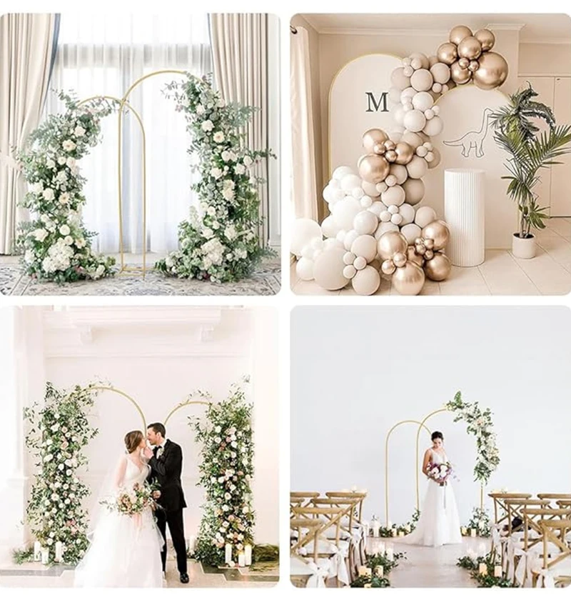 Customized 3pcs Metal Wedding Arch  for Wedding Parties Birthday Graduation Anniversary Celebration