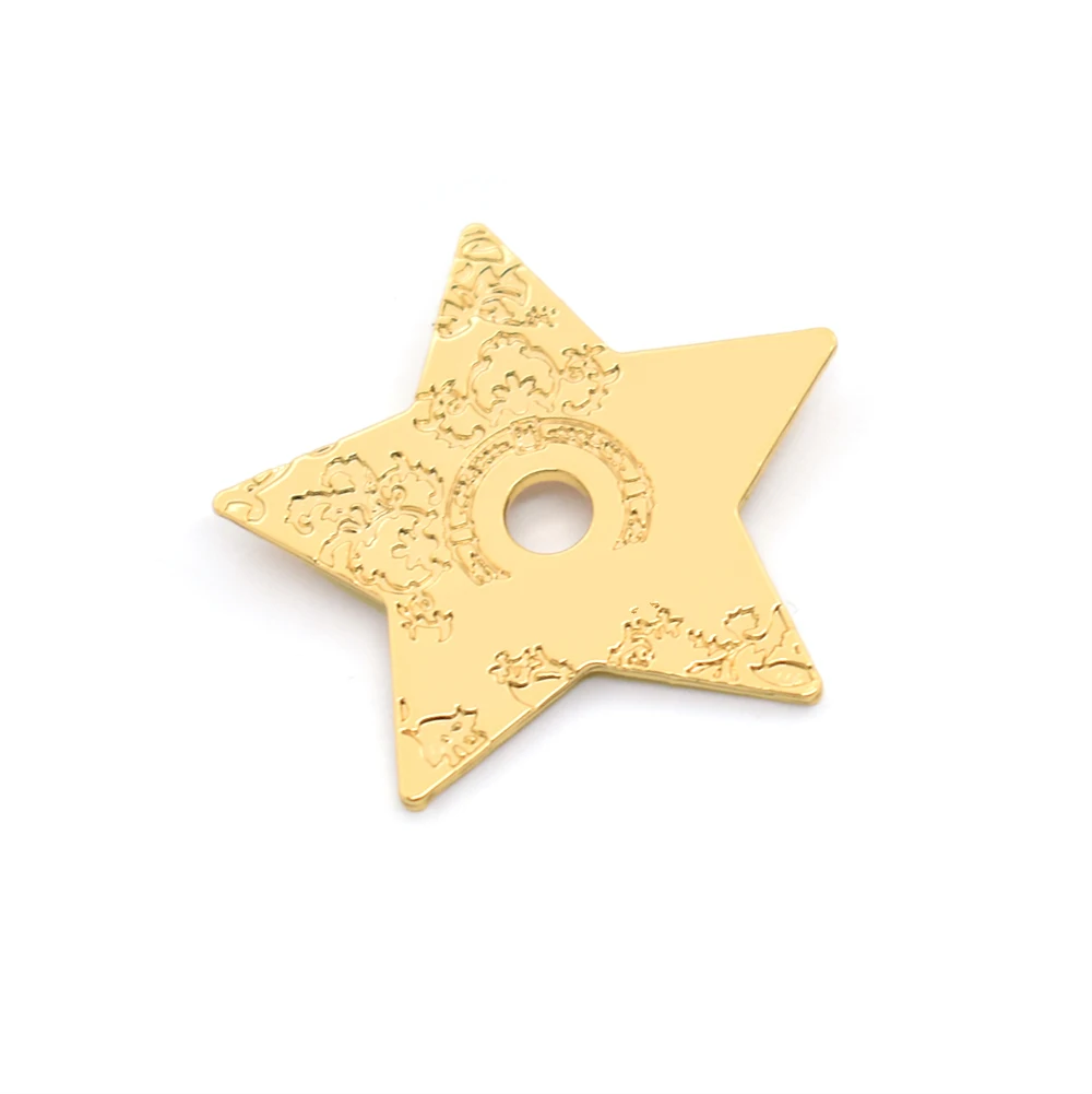 Handbag Hardware Gold Plated Engraved Metal Tag Custom Five Pointed Star Shape Metal Label Plate Bag Charm for Bags