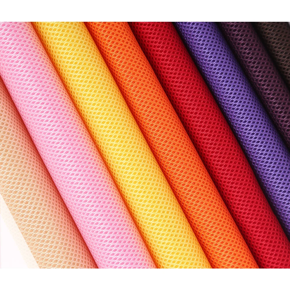 Factory Wholesale Multicolor 3d Spacer 100% Polyester Soft Mesh Elastic Fabric For Office Chair Cover