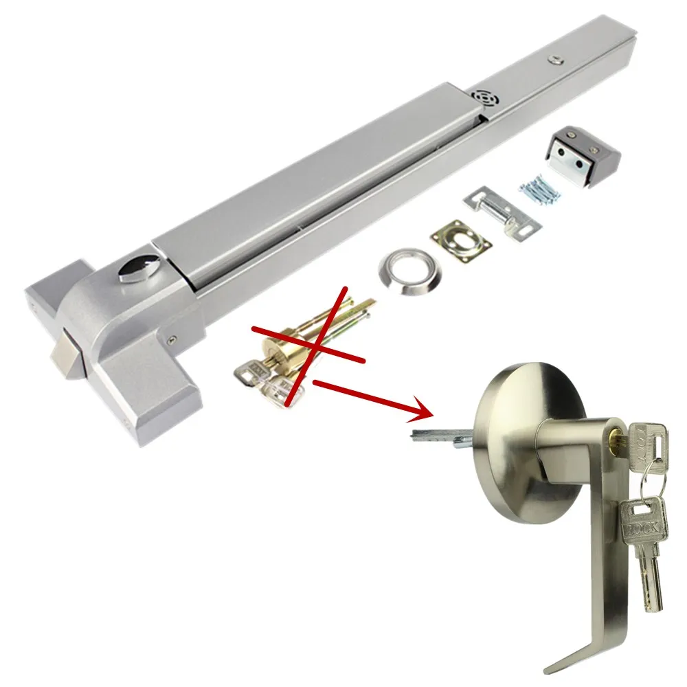 Exterior Door Panic Bar Panic Exit Device Lock Single Door Leaf Push Bar for Emergency Fire Door