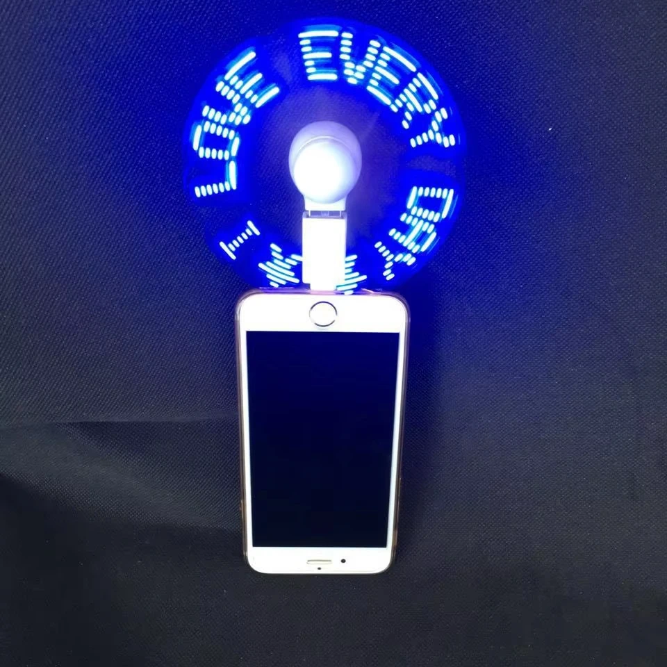 Customizable 3 in 1 USB Android Type-C Mini Air Cooling Cell Phone Fan  Led Message Programmable Fan for party concert