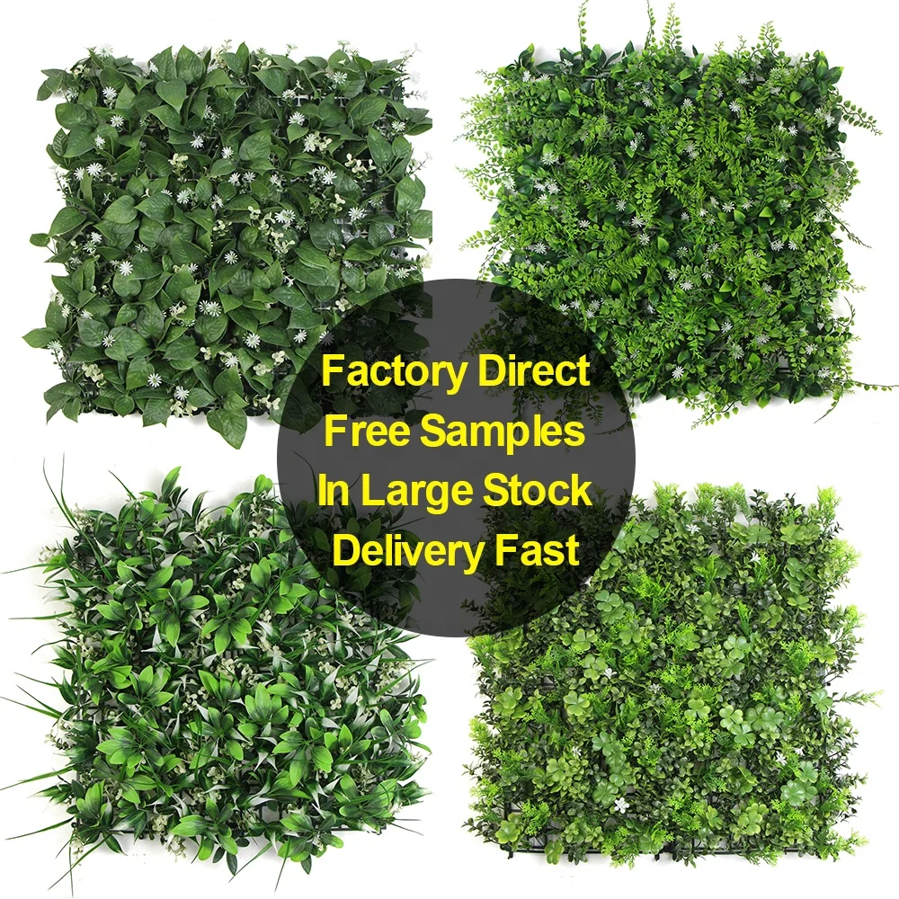 Free sample small artificial leaf boxwood hedge garden fence screening for balcony