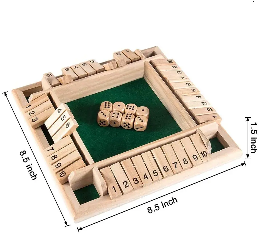 Настольная игра с надписью «Shut the box» для 2 игроков деревянная настольная производитель математики тренировочный подарок детей