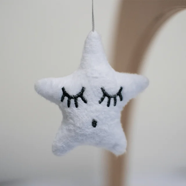 Baby play gym frame wooden activity gym frame stroller hanging star moon pendants toys teether ring nursing rattle toys