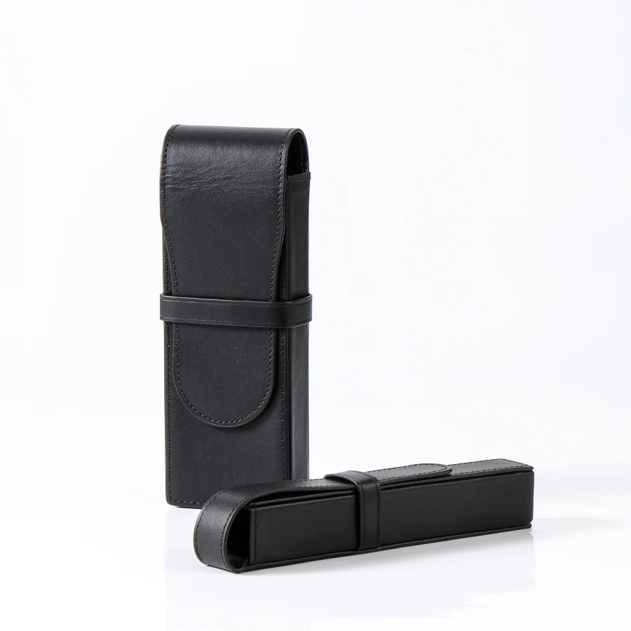 Cheap Wholesale Leather Simple Luxury fashionable business portable pen case magnetic customized pen leather box