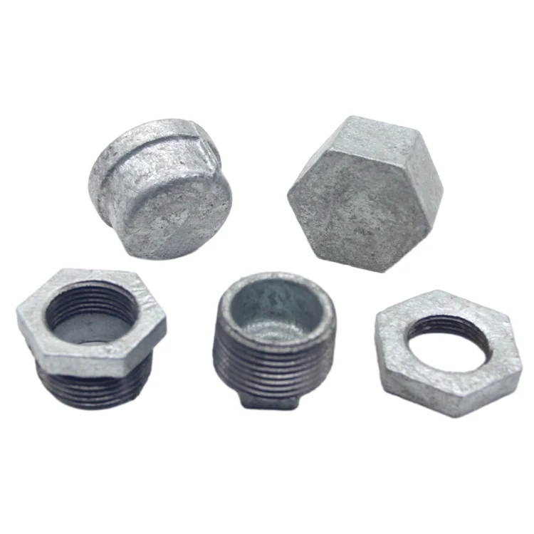 JINMAI Galvanized Equal GI elbow tee nipple union flange plug BS NPT Malleable iron Pipe Fitting plumbing connection