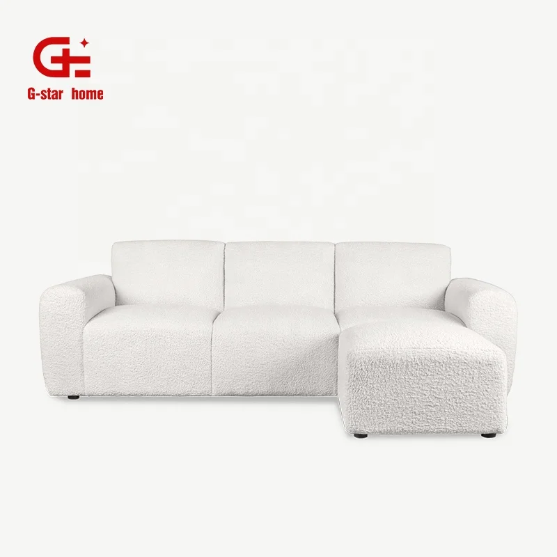ODM/OEM L-образный секционный модульный диван в нордическом и комбинированном бархатном диване для гостиной