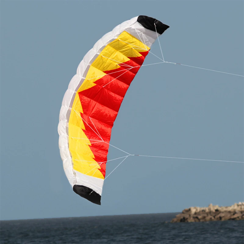 Beginner-Friendly Outdoor Stunt Kite with Flying Line Control Bar Parafoil Traction Dual Line Kite for Adults