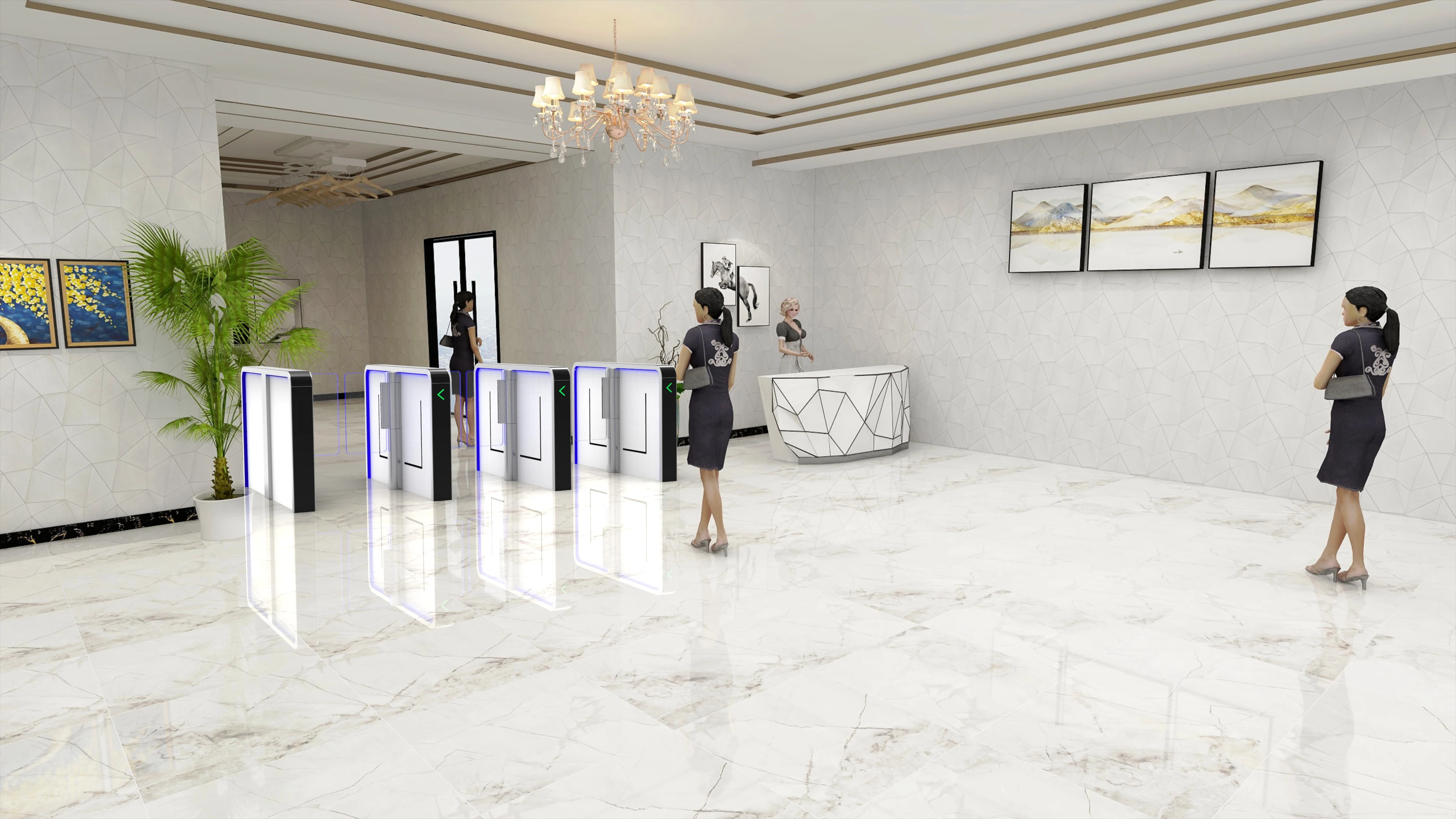 High Quality Systems Security Gates Swing Speed Gate Glass Turnstiles For Office Building