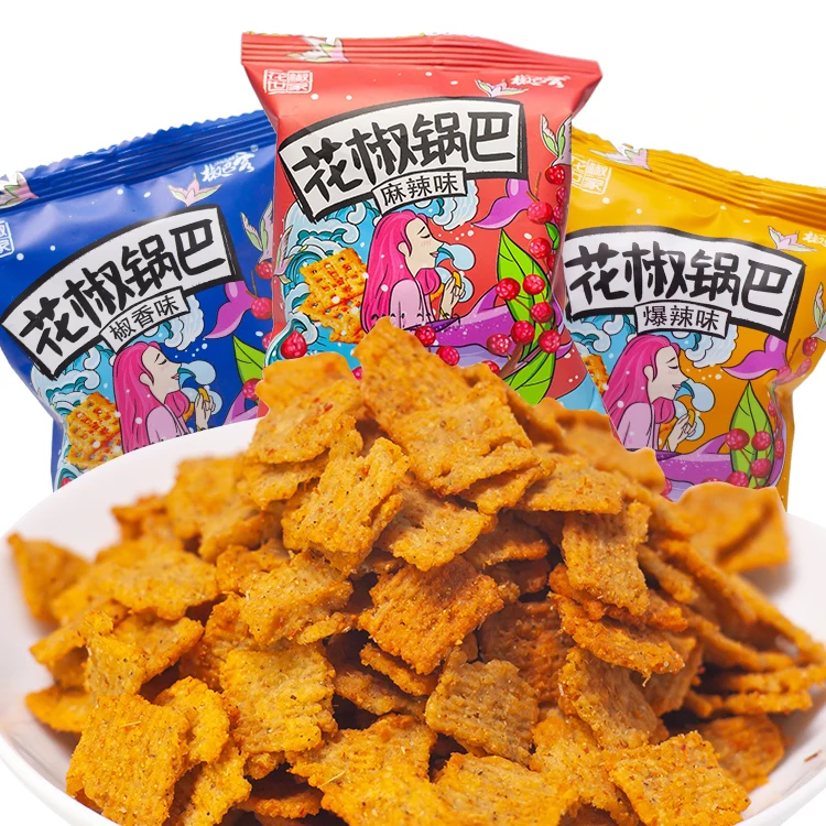  Mini rice crust Chinese crisp spicy fries peppercorn snacks flavors of explosive hot huajiaoshijia GuoBa.konjac