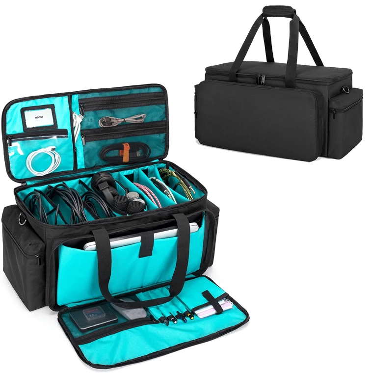 Sound Equipment Storage Tote Wire Bag Organizer DJ Equipment Large Travel Cable File Gig Bag