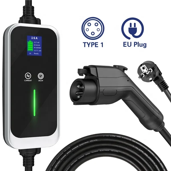 16A TYPE 1 Portable EV Charger With EU Schuko Plug