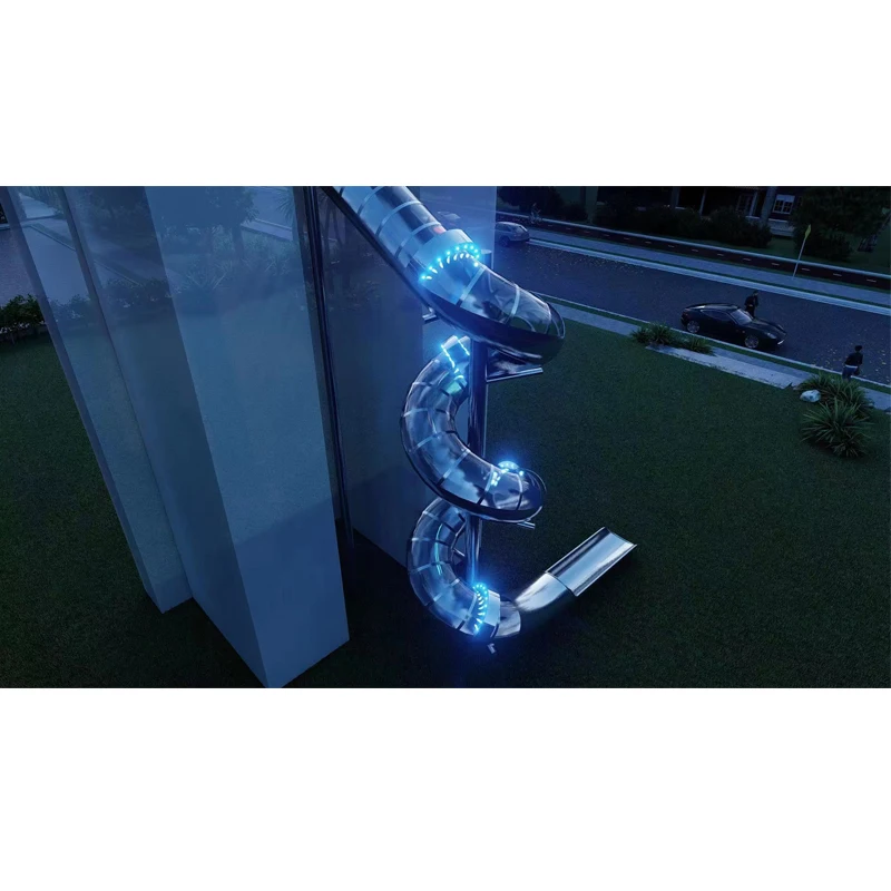 commercial outdoor playground maze high tower kids playground with stainless steel slide for sale