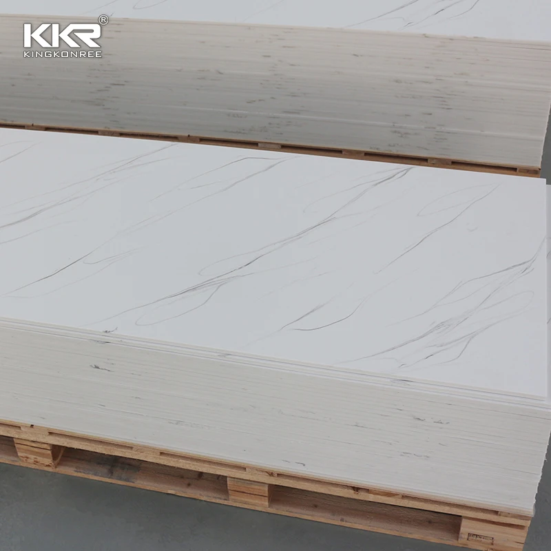 Competitive Price White Carrara Solid Surface Artificial Marble Wall Tiles Solid Surface Sheet