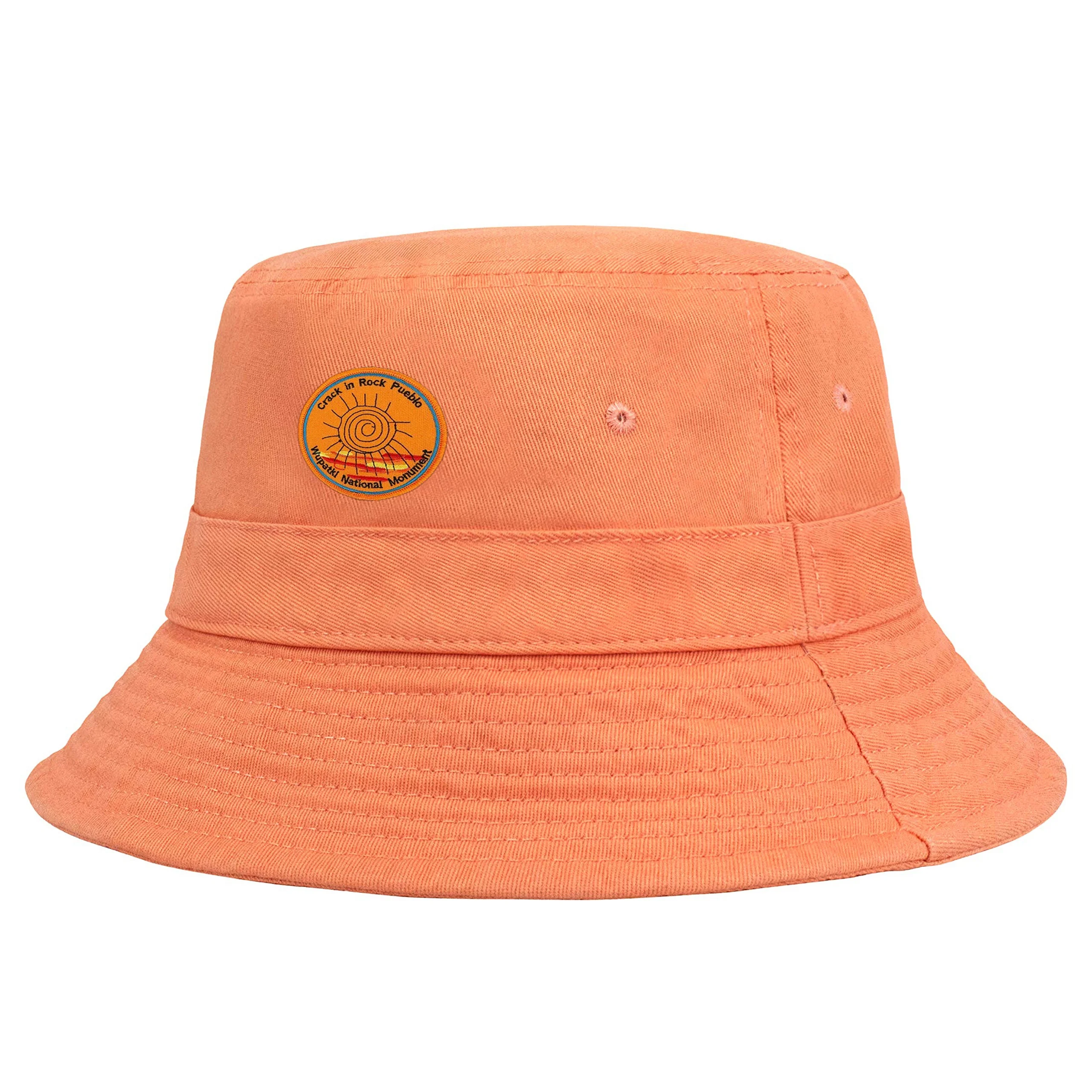 Custom Die Cut Woven Patch Label Summer Beach Children Hats Kids Pastel Bucket Hat