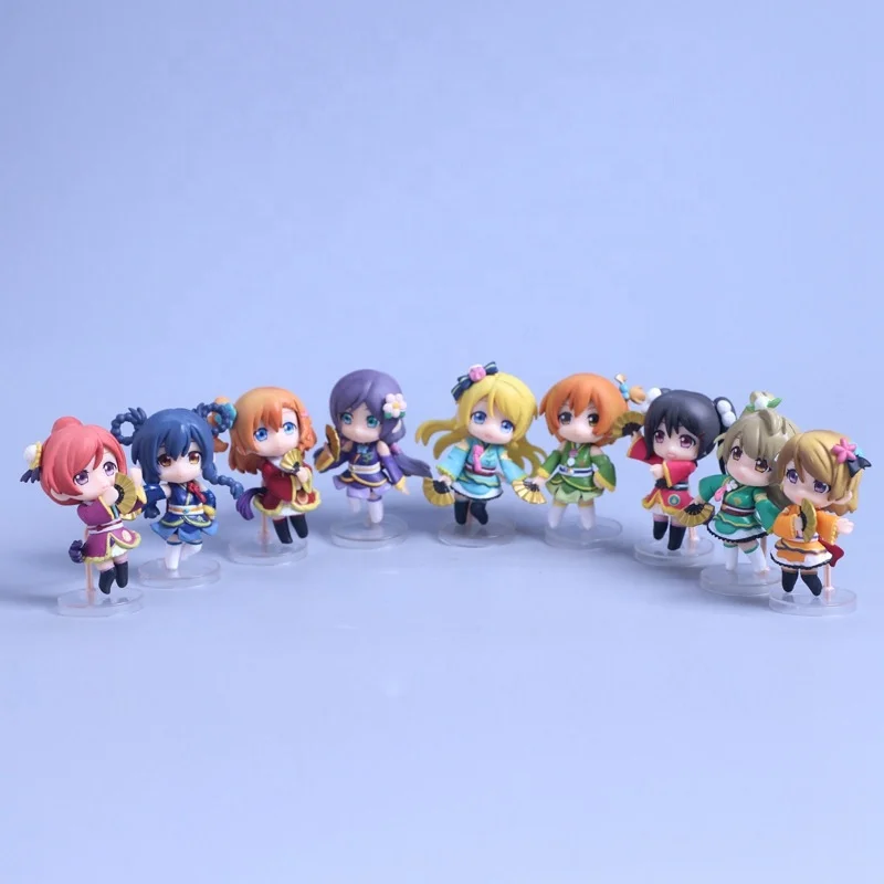 6CM Anime Figure Love Live Random One Q Version Kotori Minami Sonoda Umi Honoka Kimono Model Dolls Toy Gift Collect PVC