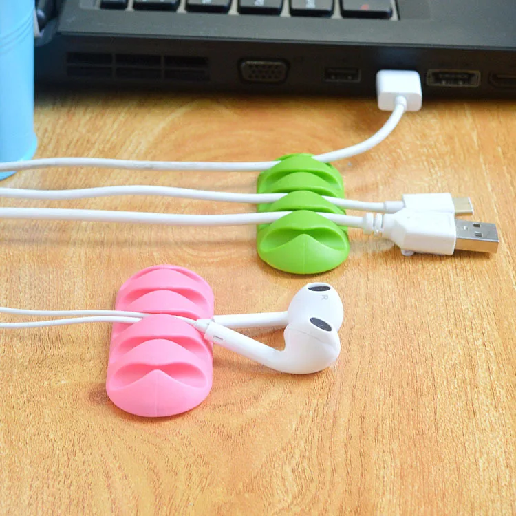 Cable Organizer Silicone USB Cable Winder Flexible Management Clips For Mouse Headphone Earphone Cable Holder