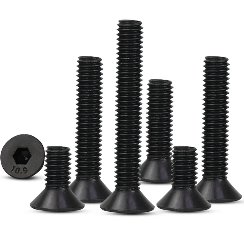 Grade 10.9 Black Oxide Finish Alloy Steel  Countersunk  Flat Cap Head Hexagon Socket Screw