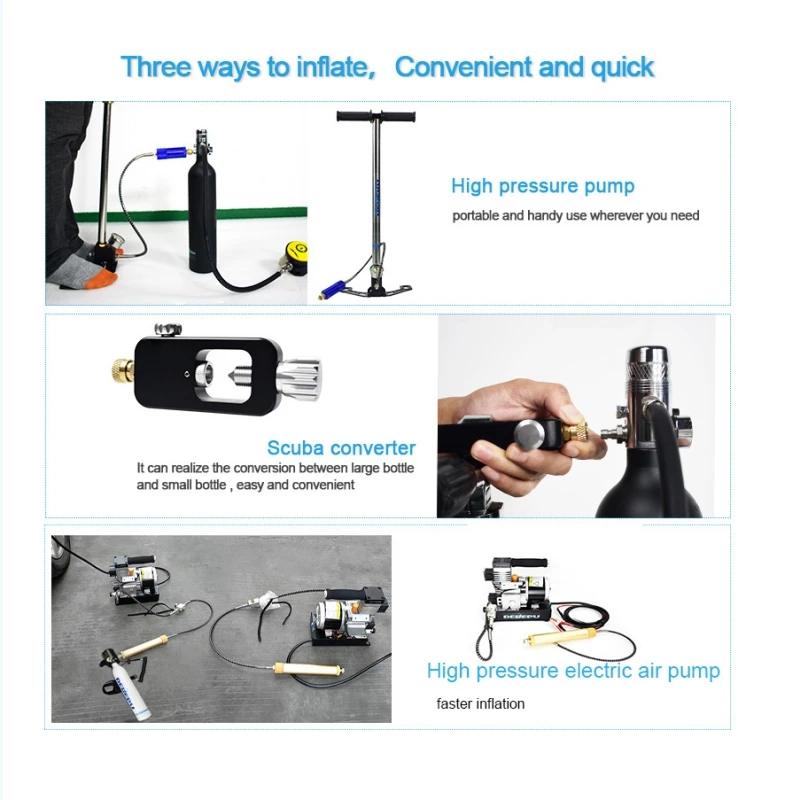 Hot Sale Diving Products Convenient Kit Equipment  full face mask Mini Scuba Air Tank
