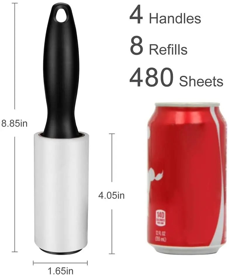 480 Sheet Extra Sticky Lint Roller Pet Hair Remover for Clothes