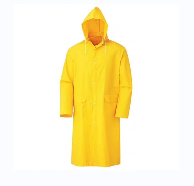 long hooded 100% waterproof not one-time-used PVC rain coat waterproof for fisherman