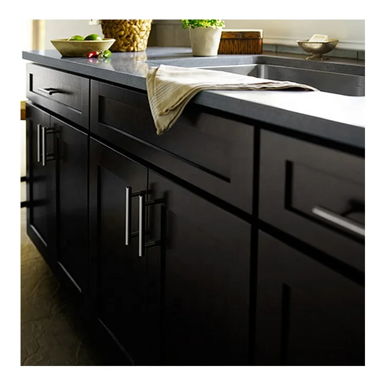American Style Popular Solid Wood Carved Full Painting Kitchen Cabinet Furniture