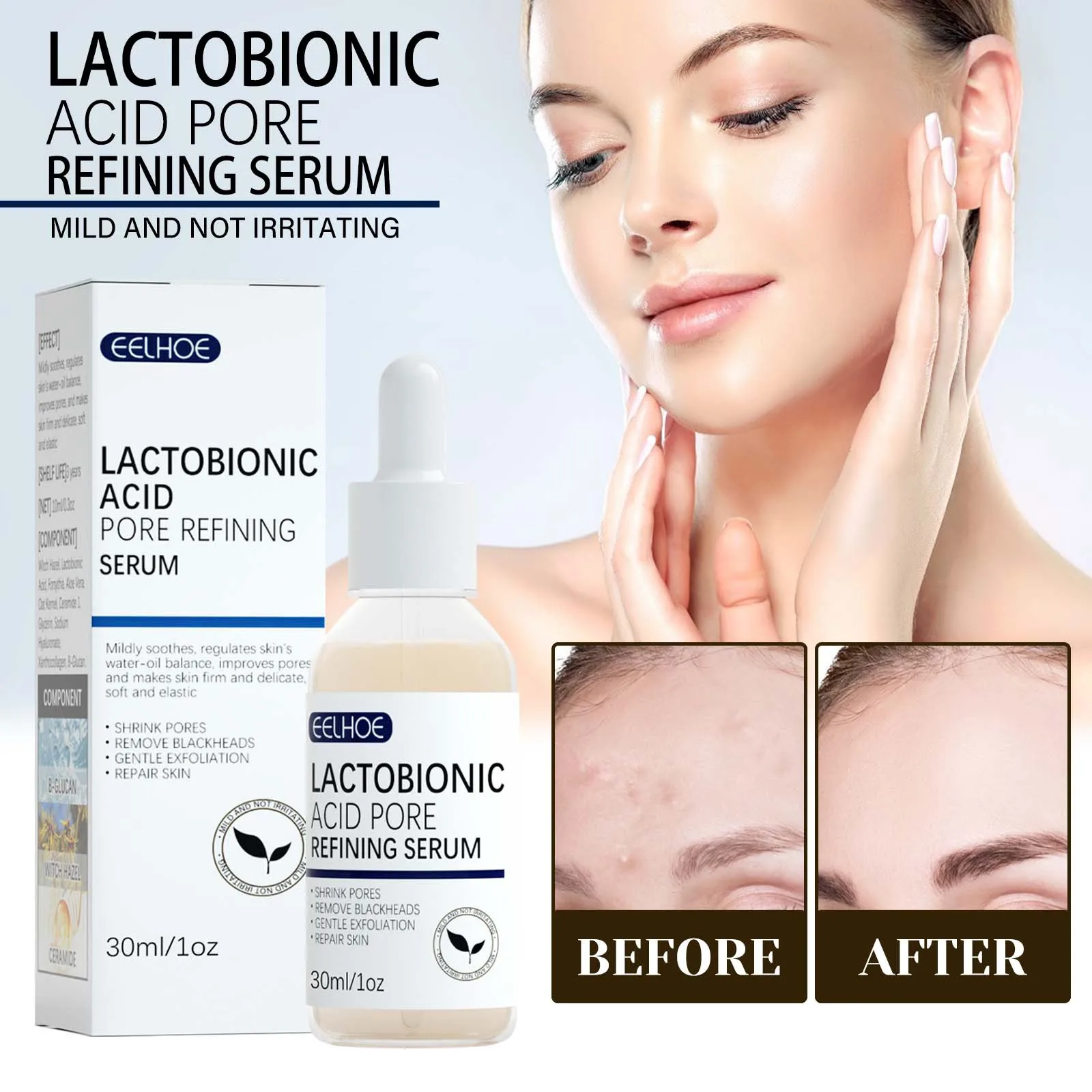 High Quality Lactobionic Acid Skin Repairing Pore Refining Blackhead Remover Serum