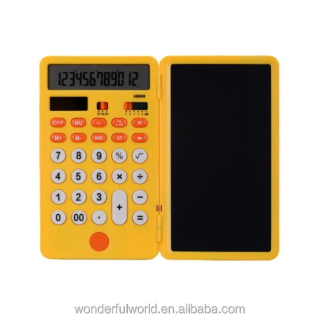 Factory hot sale custom logo 12 digit 0608 drawing pad electronic digital desktop writing calculator for school office