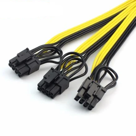 Кабель питания от 1 до 3 6p + 2p кабель адаптера 8pin GPU видеокарта провод 12AWG 18AWG кабели