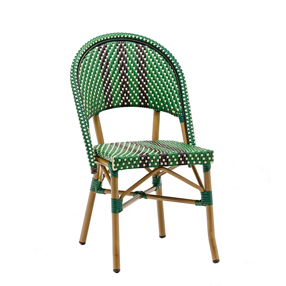 french cafe bistro chair aluminum rattan modern furniture for dining