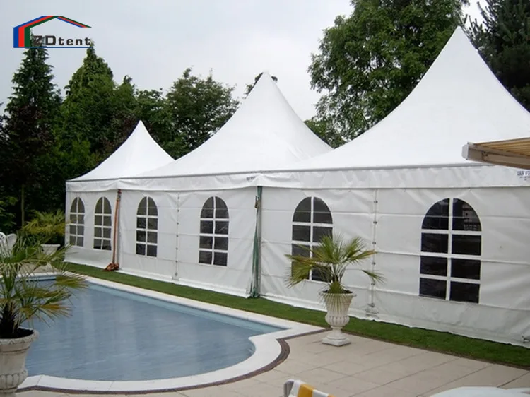 White Party High Peak Waterproof Pagoda Tent For Outdoor Events