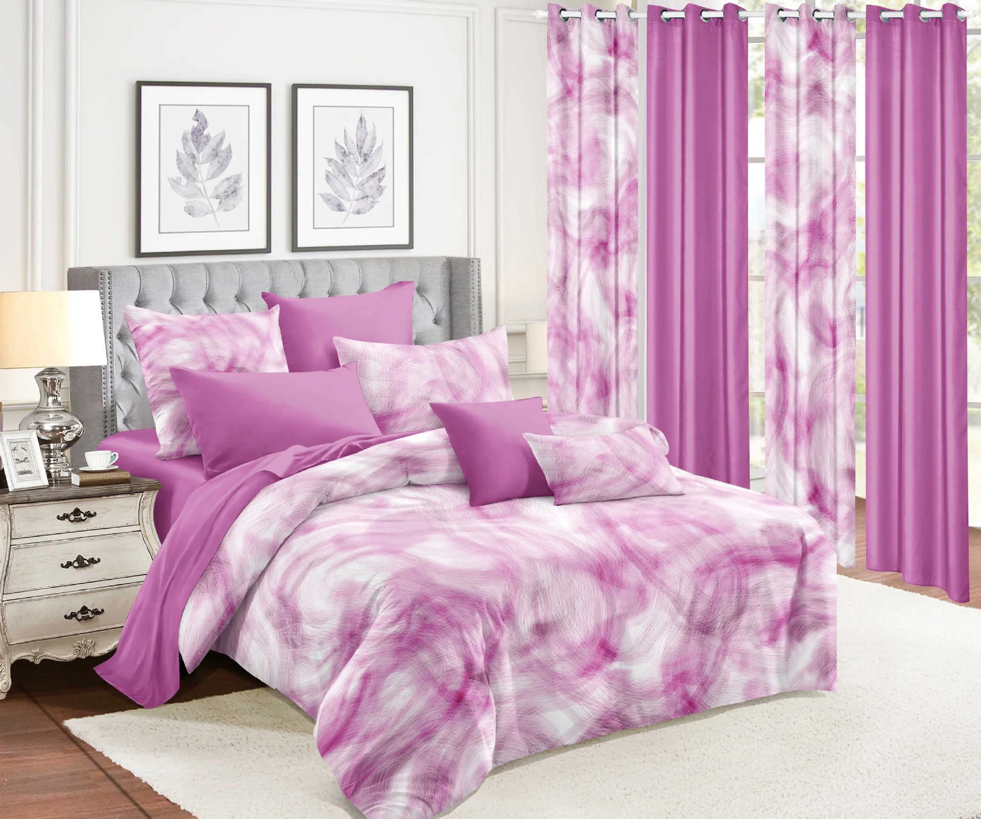 factory direct wholesale online floral printed 13 pc in 1 bedroom bed bedsheet blanket cover curtain bedding set