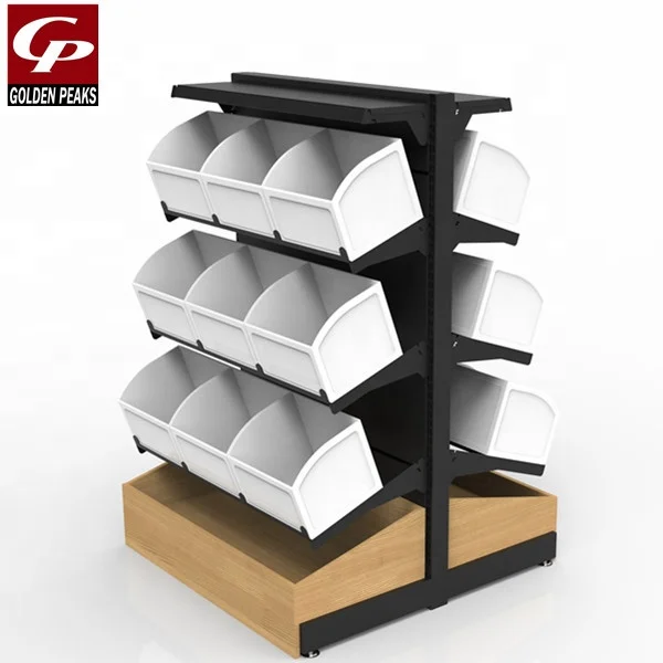 Custom Size Design Material Shelves Supermarket gondola Candy shelf display rack Shelving Supermarket Wood Snack Shelves 03