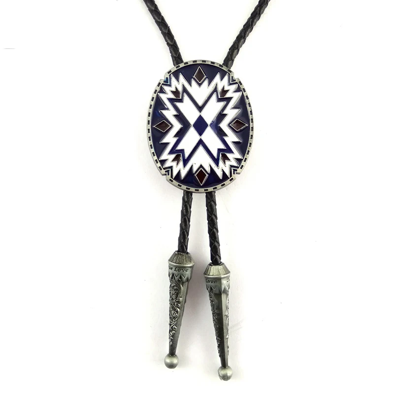 Wholesale Use Golden Tone Round Shape Falcon Logo Soft Enamel Necktie Custom Bolo Ties