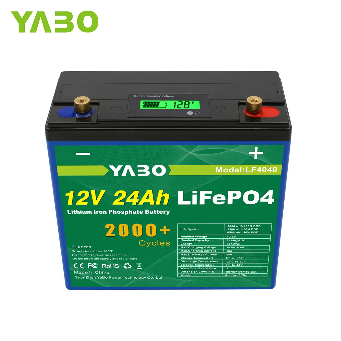UPS питает Цилиндрический литий-ионный Аккумулятор LiFePO4 12V 24Ah для солнечной системы электрического самоката