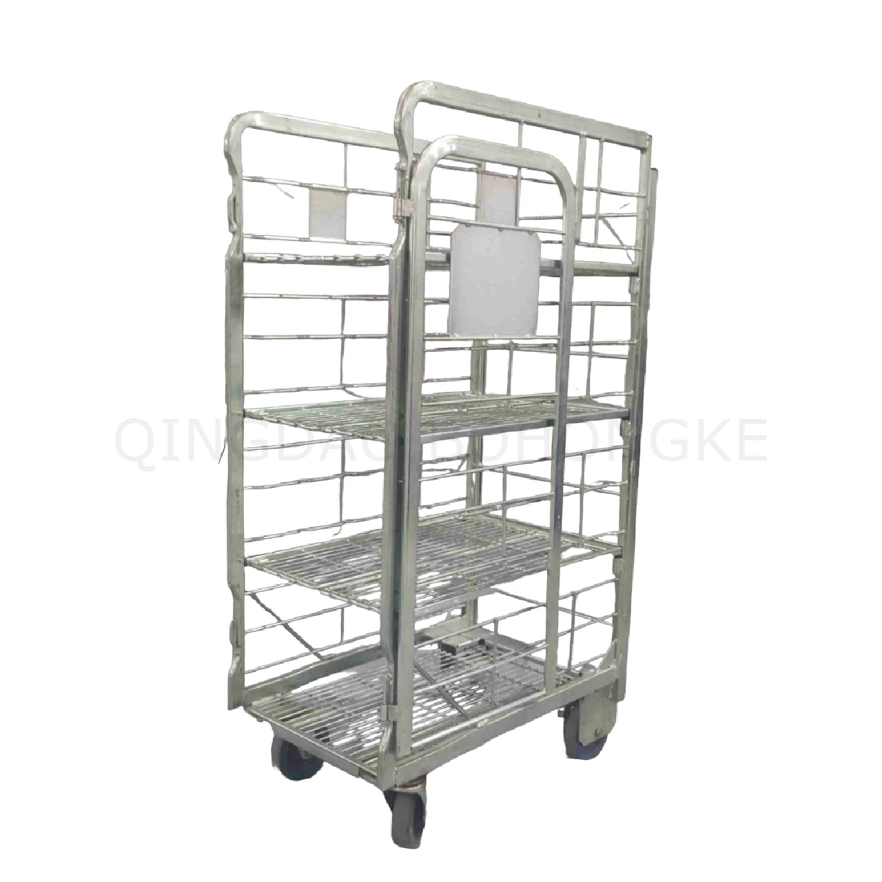 Four shleves milk trolley rolling cage cart