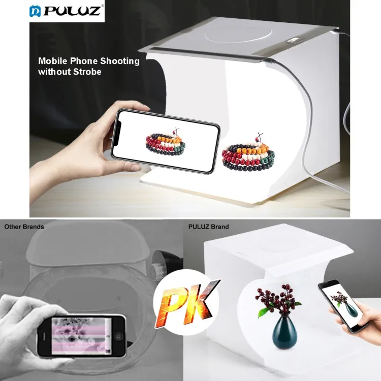 Службами экспресс-доставки PULUZ 20 см мини Photo Studio Portable световой короб съемки охватывающые детали с 6 цветов фон фотографического оборудования