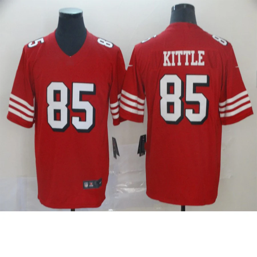 High Quality Stitched San Francisco 49er s  Kittle  85 NF l  jersey American Footbal Uniform Sports Wear Custom Name and Number