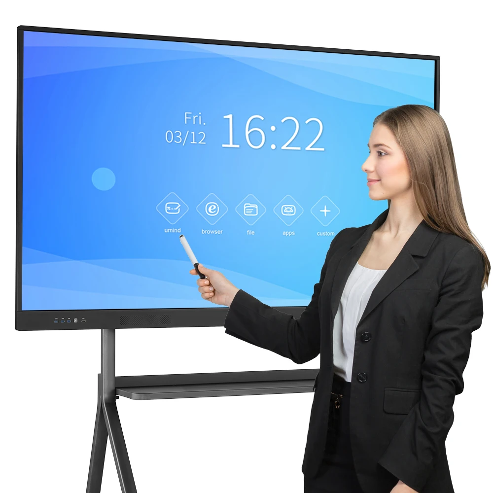 100inch Supplies School Office Whiteboard Interactive Smart Board Touch Screen Digital Boards Black Android White LED Anti Glass