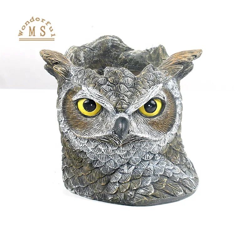 Resin succulent planter pot owl design,plastic indoor plantpot,modern flower pot for artificial flower and green plant
