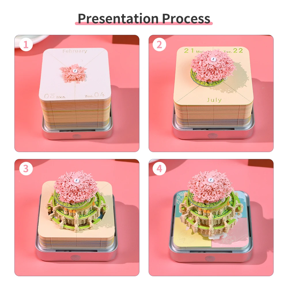 Creative Personalized Custom 3D Paper Art Daily Tear Off Small Office Pocket 3D Polyhedron Paper Desk Table Calendar For Gift