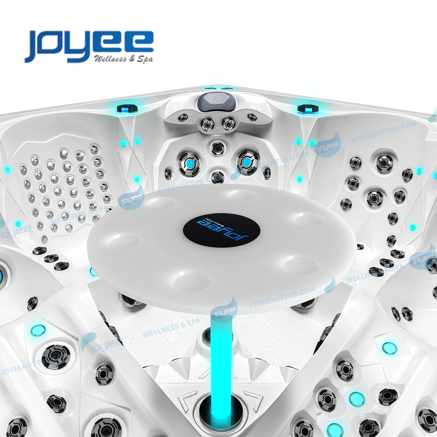 JOYEE spa factory 5 persons newest hot tub luxury whirlpool pool for outdoor 172 jets spa pool with LED bar table