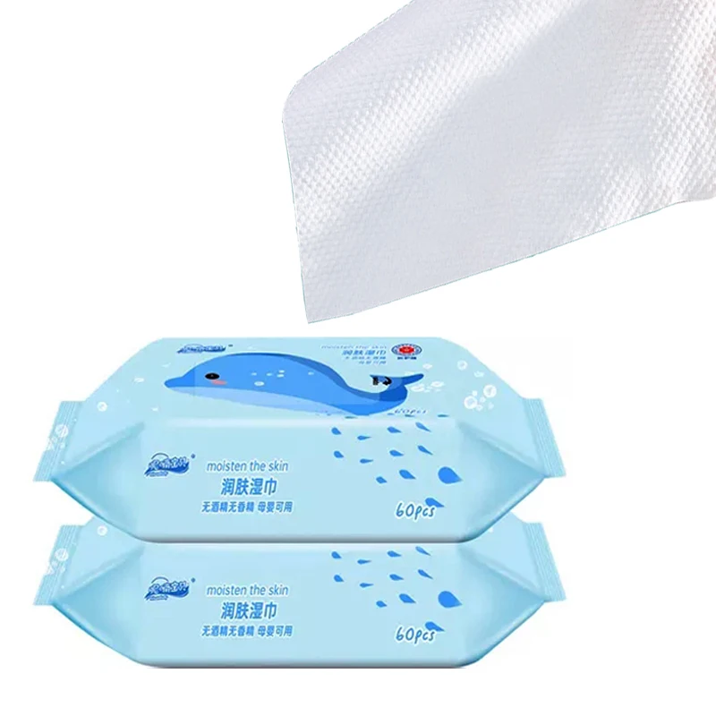 Private Label Aloe Vera Plant Based 80 pcs Infant Hygienic Wet Towel, Pearl Pattern Ease and Comfort Wipes Baby Wet Wipes Tissue