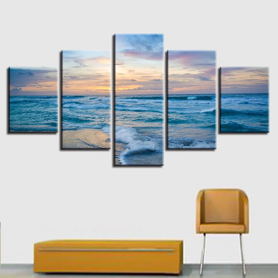 Wholesale Customized No Framed Canvas 5 Pcs Home Decor Canvas Painting wall art