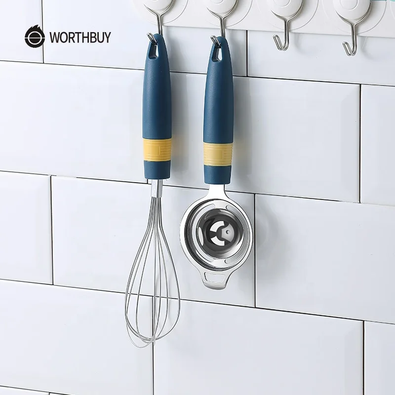 WORTHBUY Manual Egg Beater Stainless Steel Hand Mixer Egg Whisk Egg Separator Divider Kitchen Accessories For Baking Tools Set