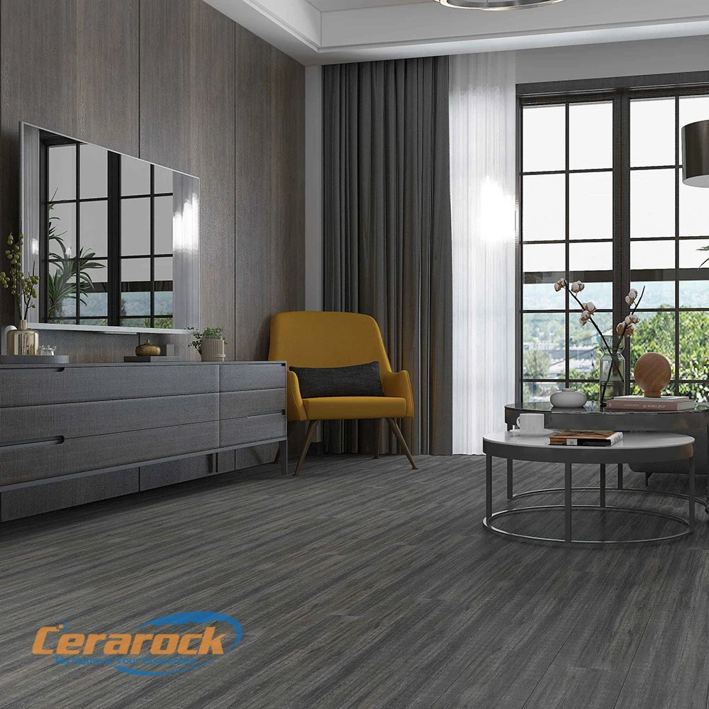 SPC vinyl flooring 4mm .2mm SPC woven flooring plank decorative vinyl floor tile