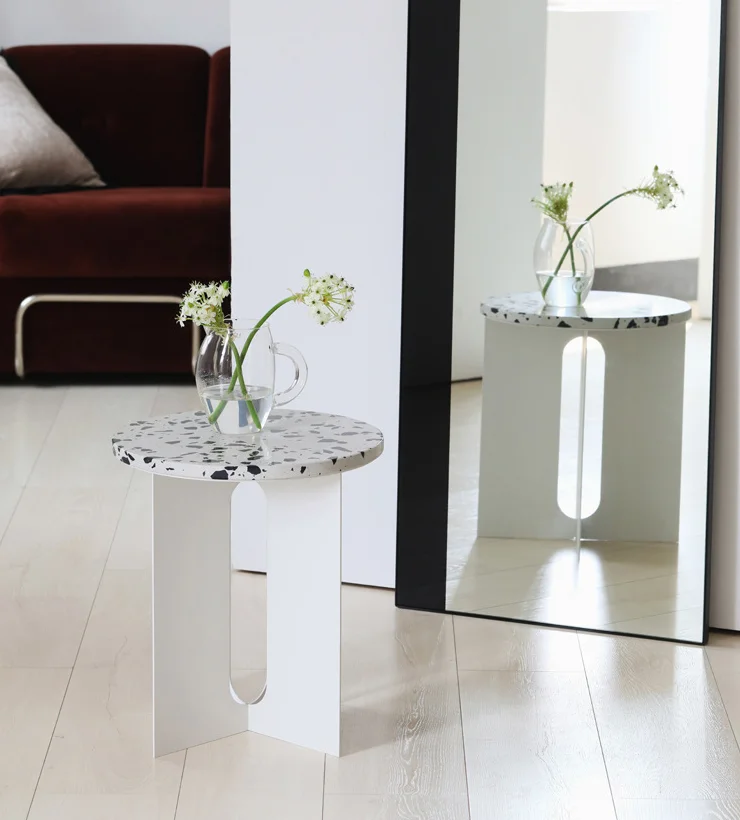 Yuhai  Living Room Furniture Modern Black&White Marble Side Table End Table for Living Room