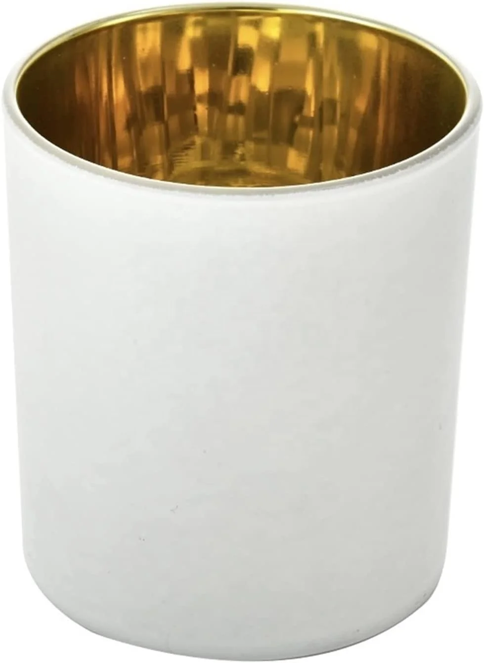 Lowest Price Luxury Black White Matte Glass Candle Jar with Gold Electroplated Inside Round 8oz 10oz Empty Candle Stick Holder