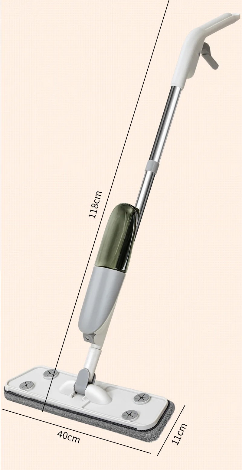 Mops for Floor Cleaning, Microfiber Spray Mop with 300ml Refillable Bottle and 2 Replacement Pads Dry Wet Floor Mop