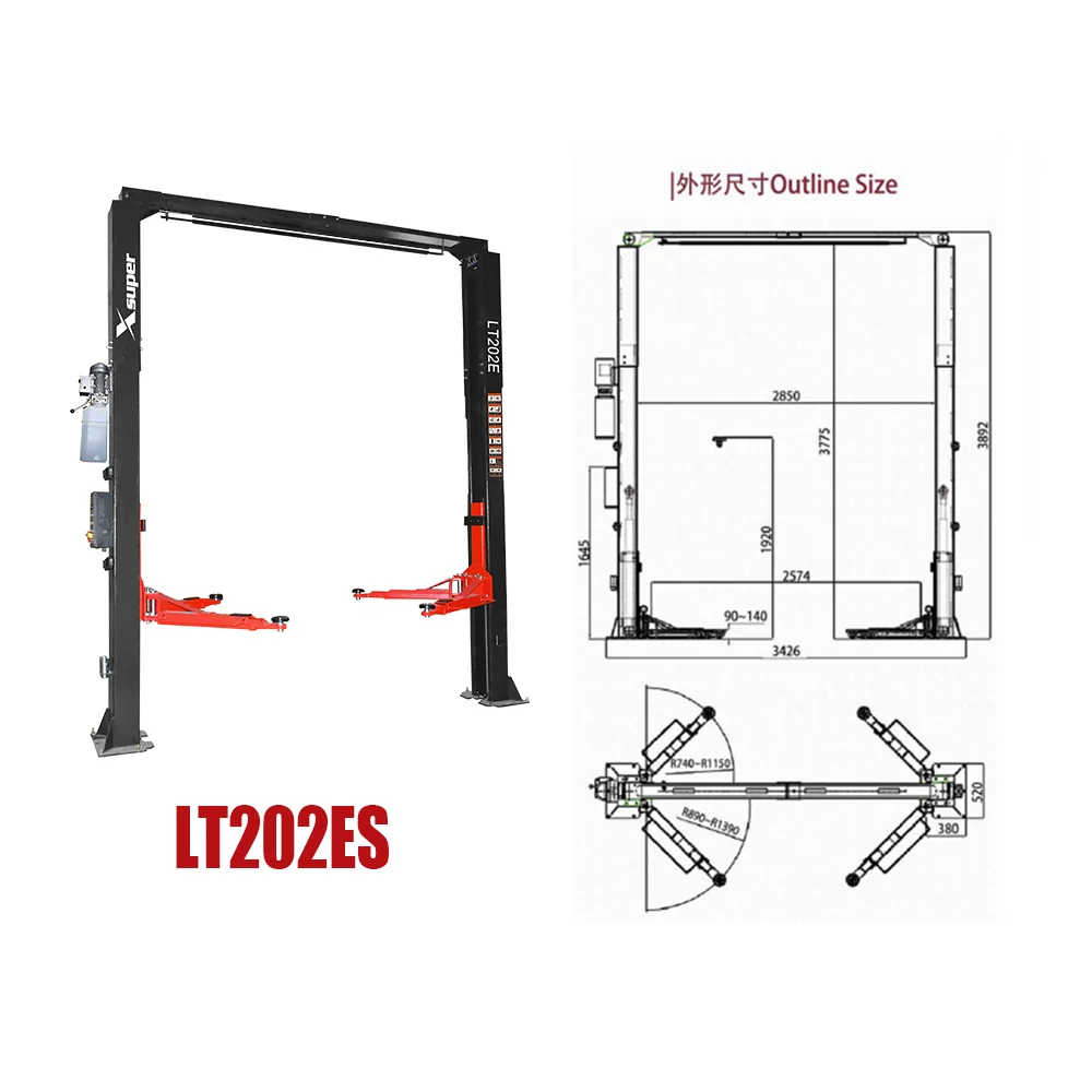 MANUAL & ELECTRICAL INTEGRATED OPERATION CLEAR FLOOR TWO POST LIFT